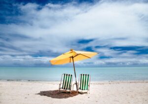 Briga por espaço na areia